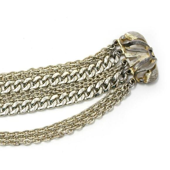 Vintage 50s Signed Mode Art Bracelet w Ornate Multi Gold Metal Chains - Hey Viv - Picture 4 of 5